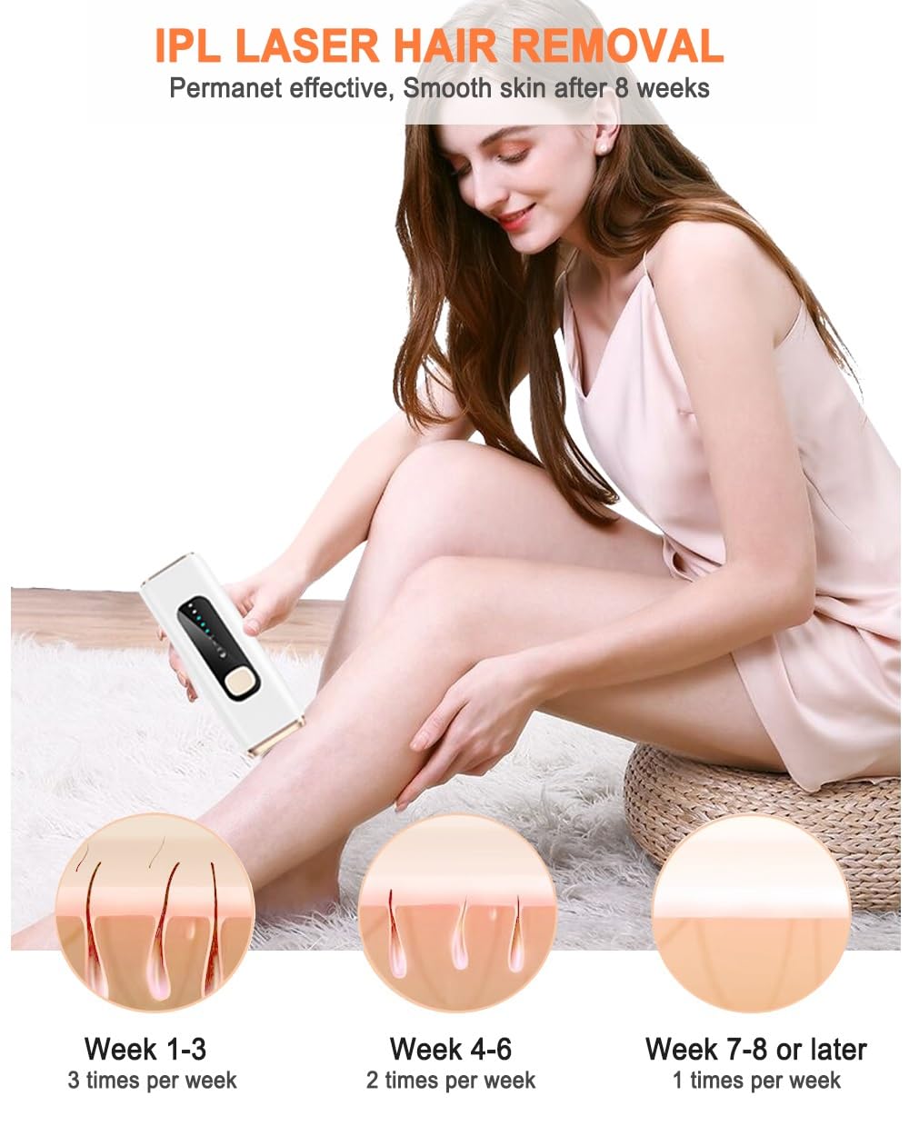 IPL Laser Hair Removal Device for Women Men at Home, Upgraded to 999,900 Flashes Permanent for Facial Legs Arms Bikini Line Whole Body Treatment