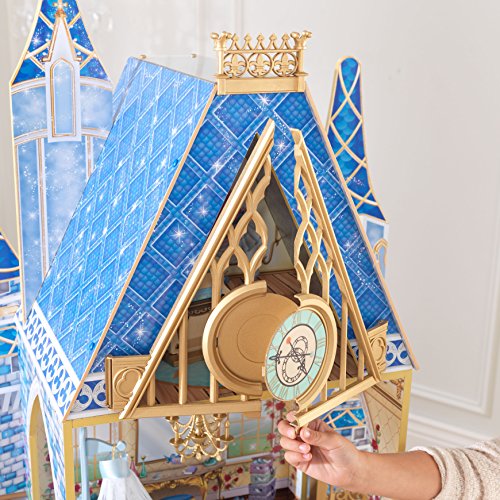 KidKraft Disney® Princess Cinderella Royal Dream Wooden Castle Dollhouse, Over 4 Feet Tall with 12 Pieces, Blue, Gift for Ages 3+