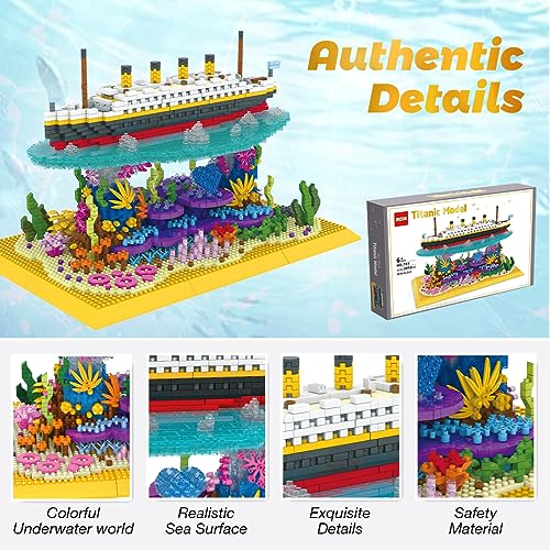 Etarnfly Titanic Ship Building Kit, 3892PCS Micro Building Block Set (No Compatible for Lego), Build-and-Display Toy for Adults, Home Decor Gifts for Teens and Adults with A Passion for Titanic