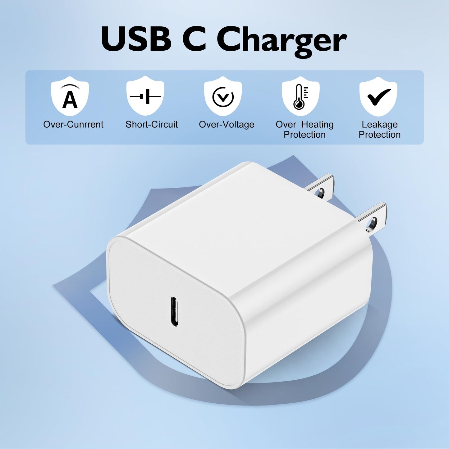 iPhone 15 Charger, Fast iPad Charger 2Pack 20W USB C Charger Block with USB C to USBC Cable 6FT for iPhone 15/15 Plus/15 Pro/15 Pro Max, iPad 10th, iPad 11/12.9 inch, iPad Air 4/5th, iPad Mini 6
