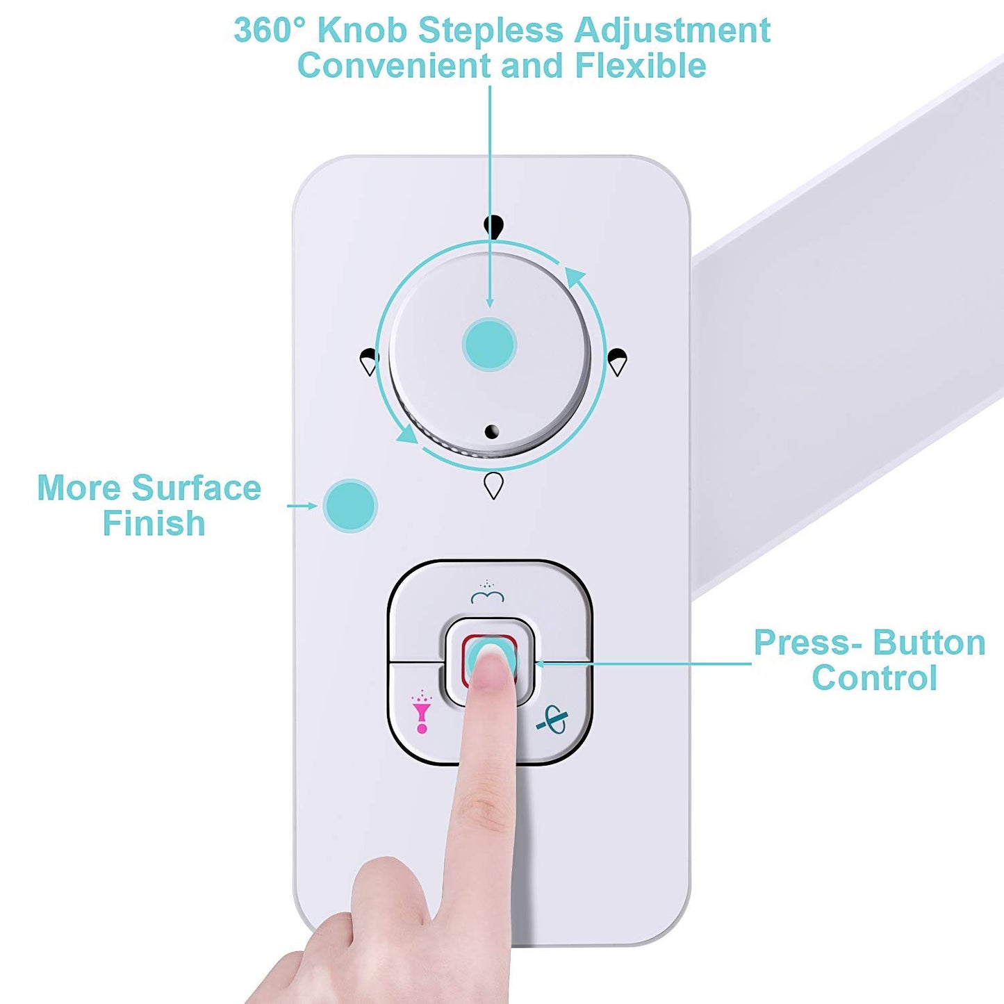 SAMODRA Bidet Attachment, Non-Electric Cold Water Bidet Toilet Seat Attachment with Pressure Controls, Retractable Self-Cleaning Dual Nozzles for Frontal & Rear Wash - White