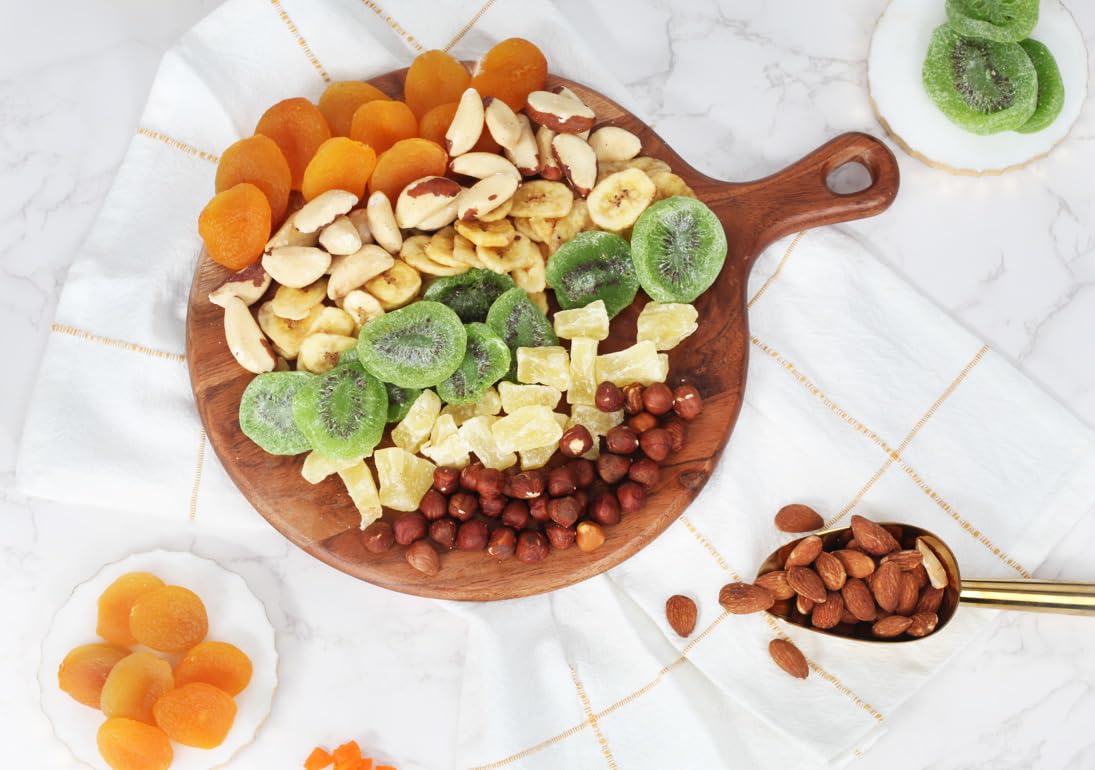 Dried Fruit and Nuts Gift Box - Gourmet Fruit and Nut Gift Basket - Healthy Food Gifts Tray for Men/Women - Birthday, Anniveraty, Easter, Sympathy, Care Package, Get Well