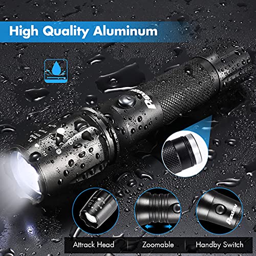PHIXTON Rechargeable Flashlights High Lumens, 5000 Lumen USB C Chargeable LED Flashlight, Bright Strong Handheld Flash Lights, Long Lasting, Adjustable Focus, 5 Modes, for Emergencies Hiking Gift