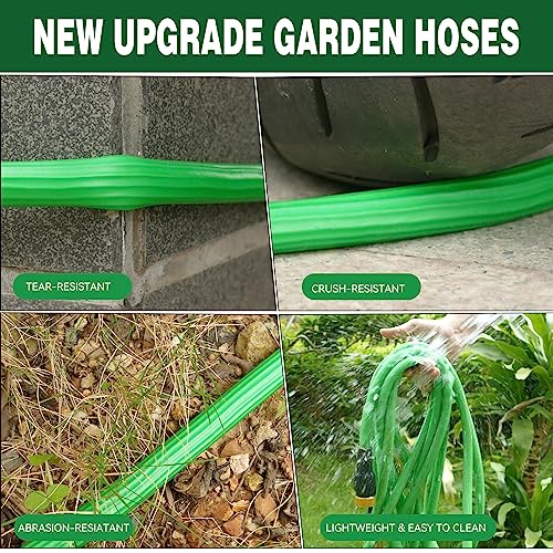 SHEMKAR 100FT Expandable Garden Hose,Flexible Lightweight Water Hose with 3/4" Solid Brass Fittings,Leak-Proof Durable Retractable Hose,No-Kink Collapsible Outdoor Water Pipe for Watering Washing