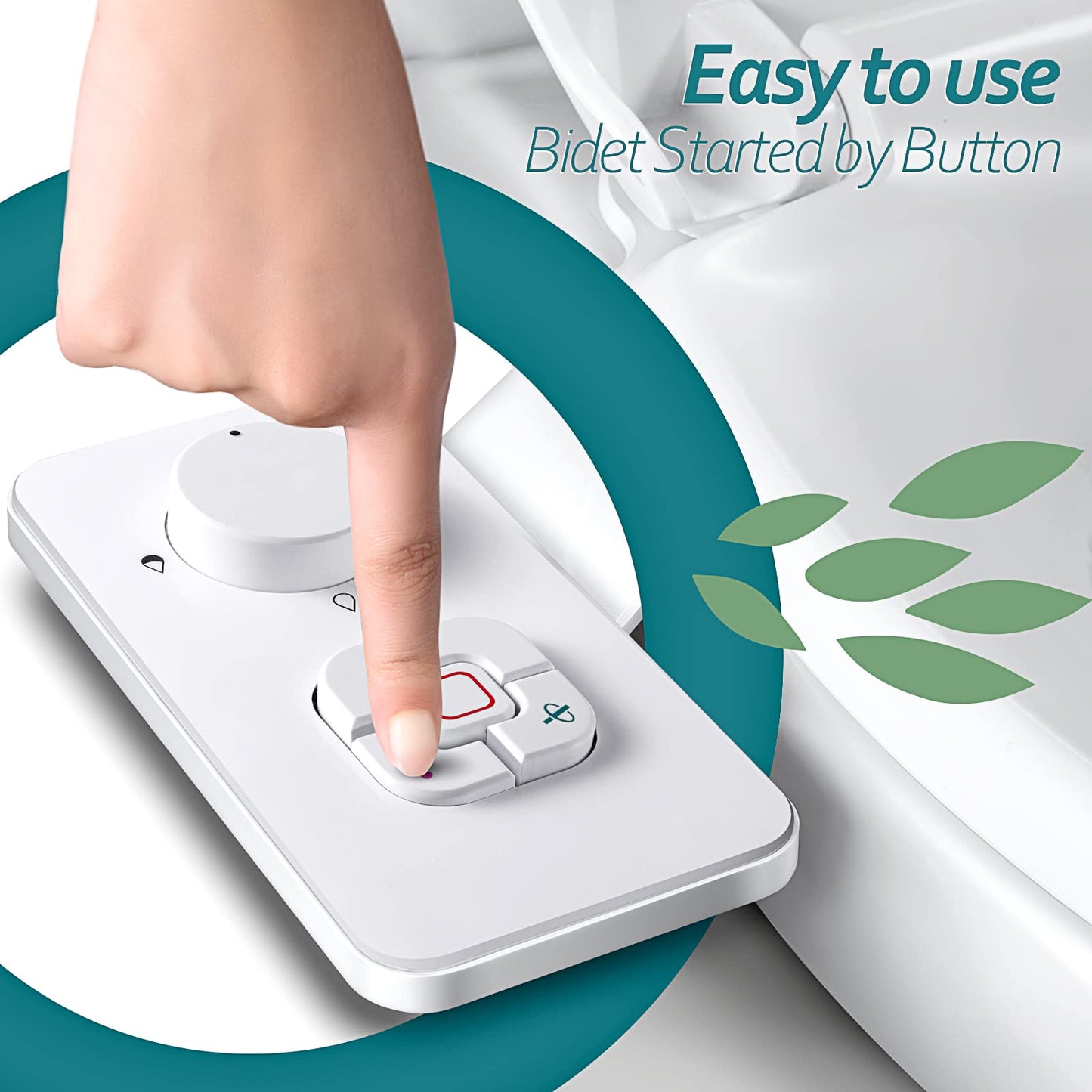 SAMODRA Bidet Attachment, Non-Electric Cold Water Bidet Toilet Seat Attachment with Pressure Controls, Retractable Self-Cleaning Dual Nozzles for Frontal & Rear Wash - White