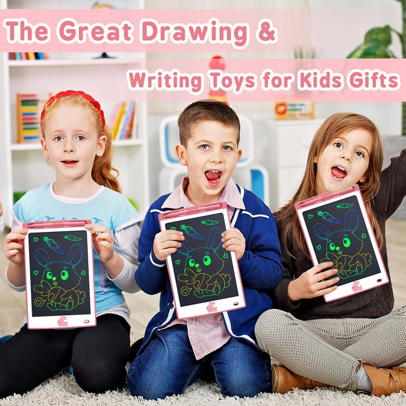 BAVEEL 3 Pcs in 1 Pack LCD Writing Tablets for Kids, Toddler Toys Gifts for Age 2 3 4 5 6 Girls Boys Birthday Christmas. 8.5 Inch Doodle Pad Drawing Tablet for Class & Travel & Home. Pink/Pink/Pink