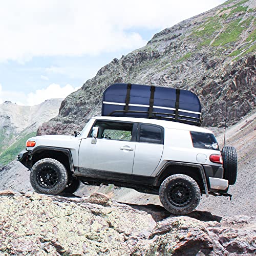 Car Rooftop Cargo Carrier Bag, Anti-Tear 840D Car Top Carrier for All Vehicle with/Without Roof Rack, 21 Cubic Waterproof Storage Bag, Anti-Slip Mat, 6 Anti-Scratch Door Hooks, 2 Extra Straps