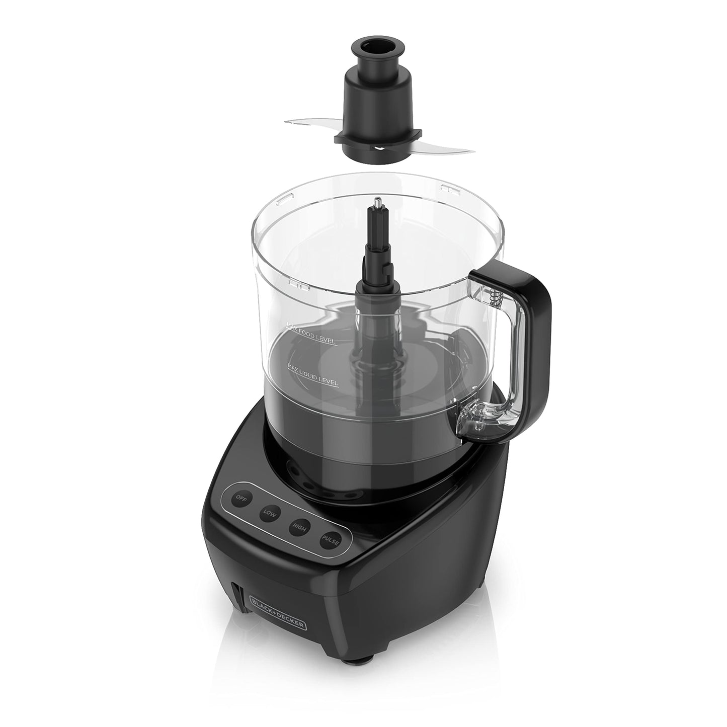 BLACK+DECKER 3-in-1 Easy Assembly 8-Cup Food Processor, Black