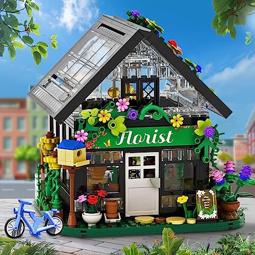 HYG Toys Flower House Building Set, with LED Lights Warmth Building Blocks Set Gift for Kids Children Boys Girls Age 6 to12 Educational Toys (625 Pcs)