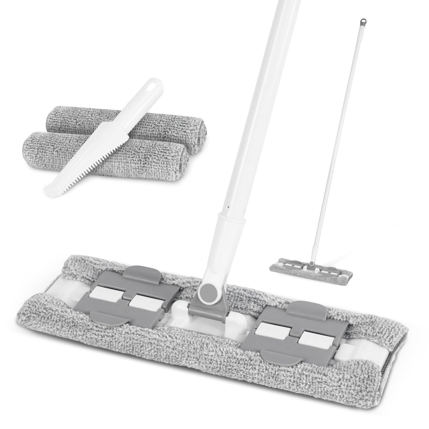 BOOMJOY Microfiber Mops for Floor Cleaning with 2 Washable Pads, Wet and Dry Mops for Hardwood Floor Cleaning, Laminate Floor Cleaner Mop