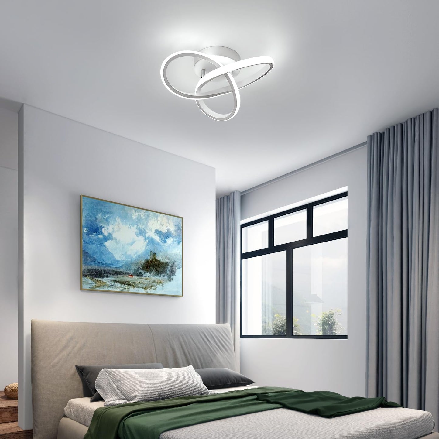 DELIPOP LED Ceiling Light, 6500K Cool White Modern LED Ceiling Light, Small Hallway Light, Simple Ceiling Fixture for Bedroom, Corridor, Kitchen, Dining Room