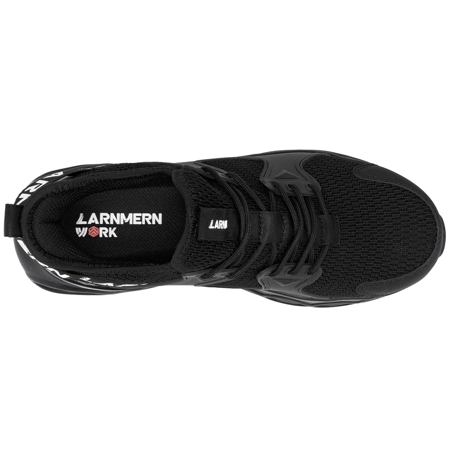 LARNMERN Steel Toe Shoes for Men Lightweight Safety Toe Shoes Comfortable Work Sneakers Indestructible Composite Toe Black White