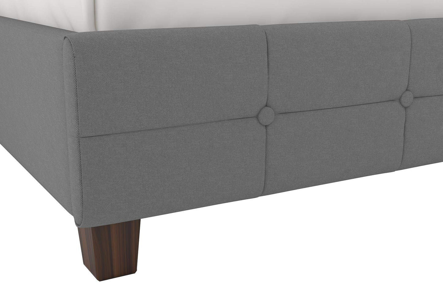 DHP Rose Upholstered Platform Bed with Button Tufted Headboard and Footboard, No Box Spring Needed, Queen, Gray Linen