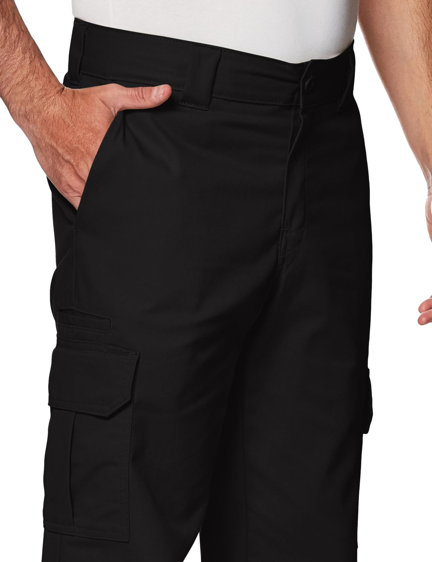 Dickies mens Regular Straight Stretch Twill Cargo work utility pants, Black, 30W x 32L US