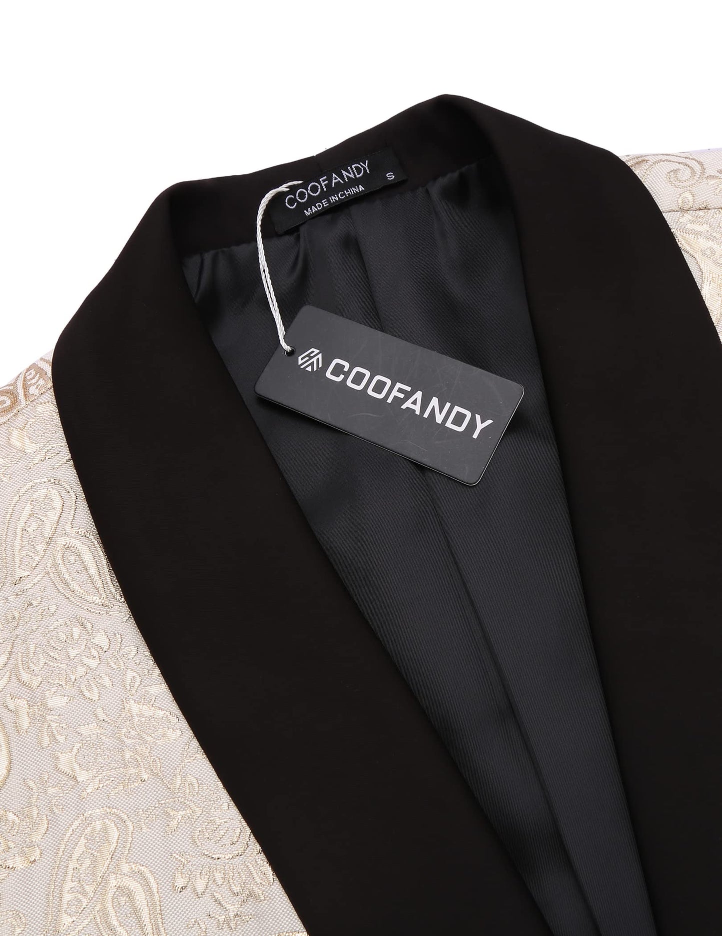 COOFANDY Mens Floral Tuxedo Jacket Jacquard Suit Jacket Shawl Lapel Wedding Blazer Slim Fit for Christmas Prom Homecoming Party