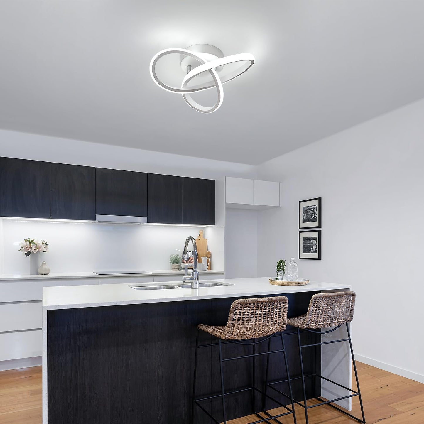 DELIPOP LED Ceiling Light, 6500K Cool White Modern LED Ceiling Light, Small Hallway Light, Simple Ceiling Fixture for Bedroom, Corridor, Kitchen, Dining Room