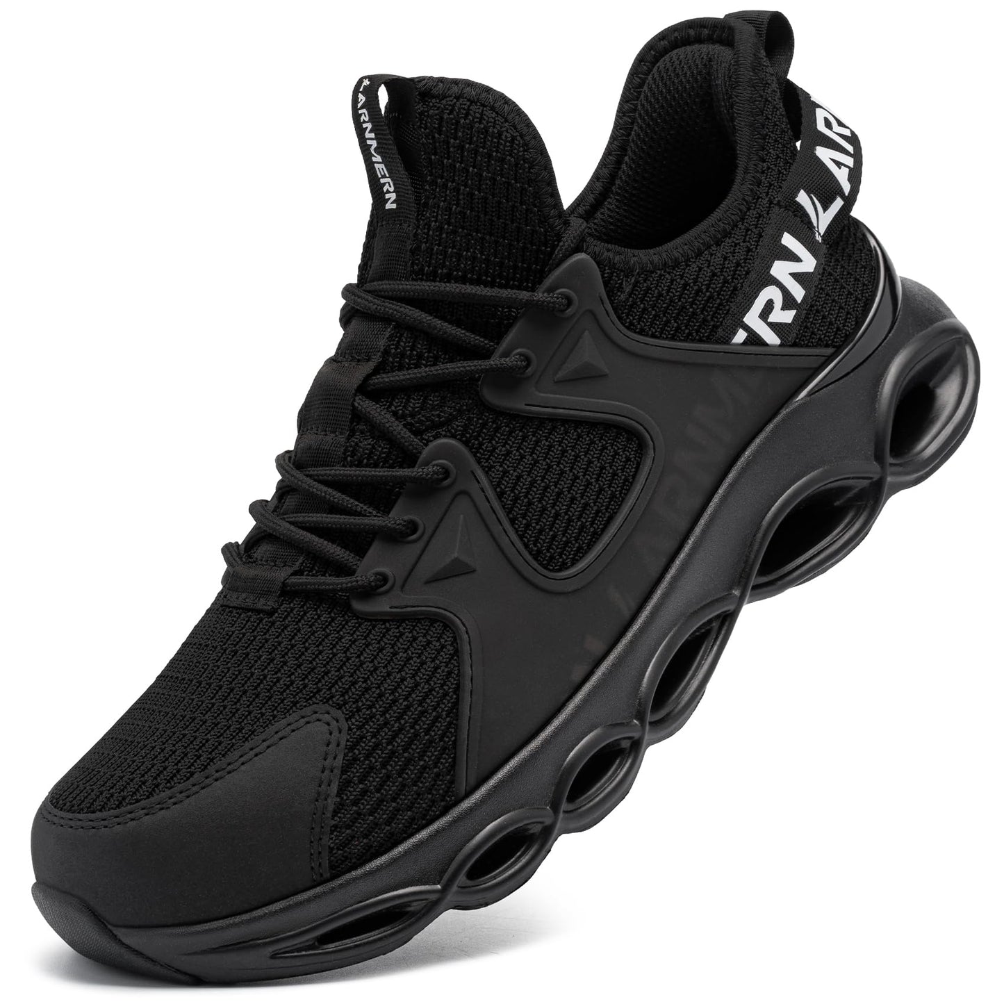 LARNMERN Steel Toe Shoes for Men Lightweight Safety Toe Shoes Comfortable Work Sneakers Indestructible Composite Toe Black White
