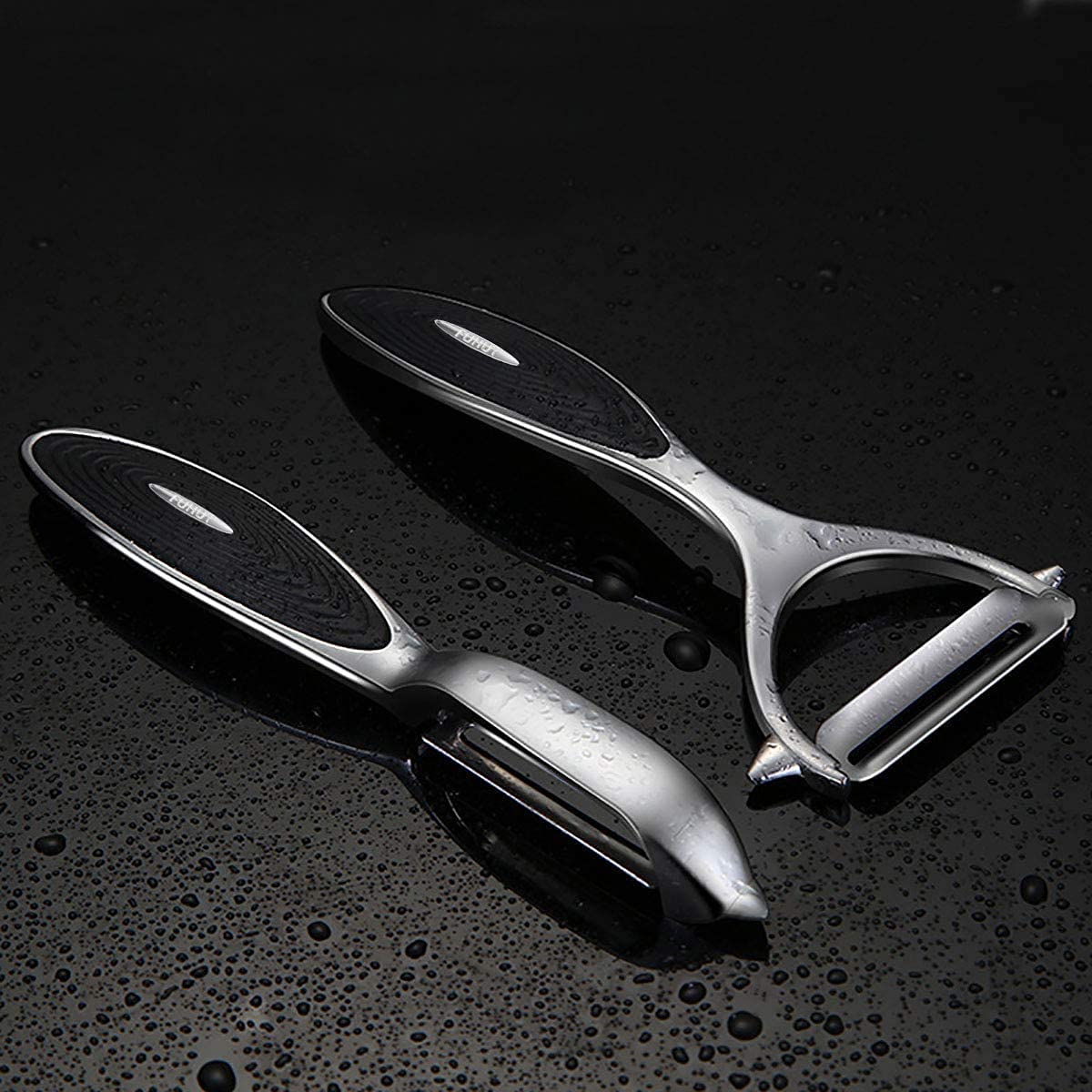 FUHUY Vegetable, Apple Peelers for kitchen, Fruit, Carrot, Veggie, Potatoes Peeler, Y-Shaped and I-Shaped Stainless Steel Peelers, with Ergonomic Non-Slip Handle & Sharp Blade, Good Durable (2PCS)
