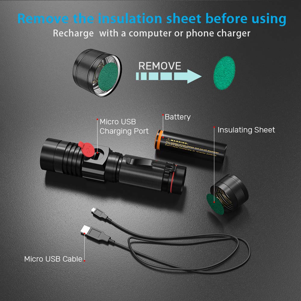 iToncs LED Tactical Flashlight, Magnetic Flashlight, 1000 Lumens Super Bright Flash Light with COB Work Light, Waterproof, 4 Modes, Pocket LED Flashlights for Outdoor Camping Emergency