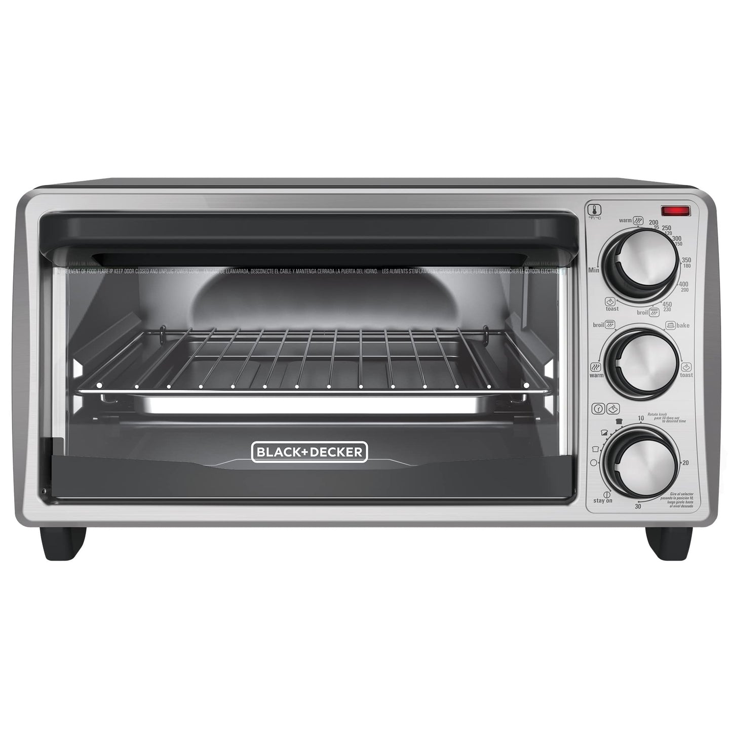 BLACK+DECKER 4-Slice Toaster Oven, Even Toast Technology, Fits a 9" Pizza, Black