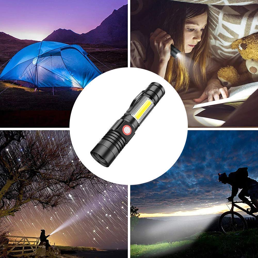 iToncs LED Tactical Flashlight, Magnetic Flashlight, 1000 Lumens Super Bright Flash Light with COB Work Light, Waterproof, 4 Modes, Pocket LED Flashlights for Outdoor Camping Emergency