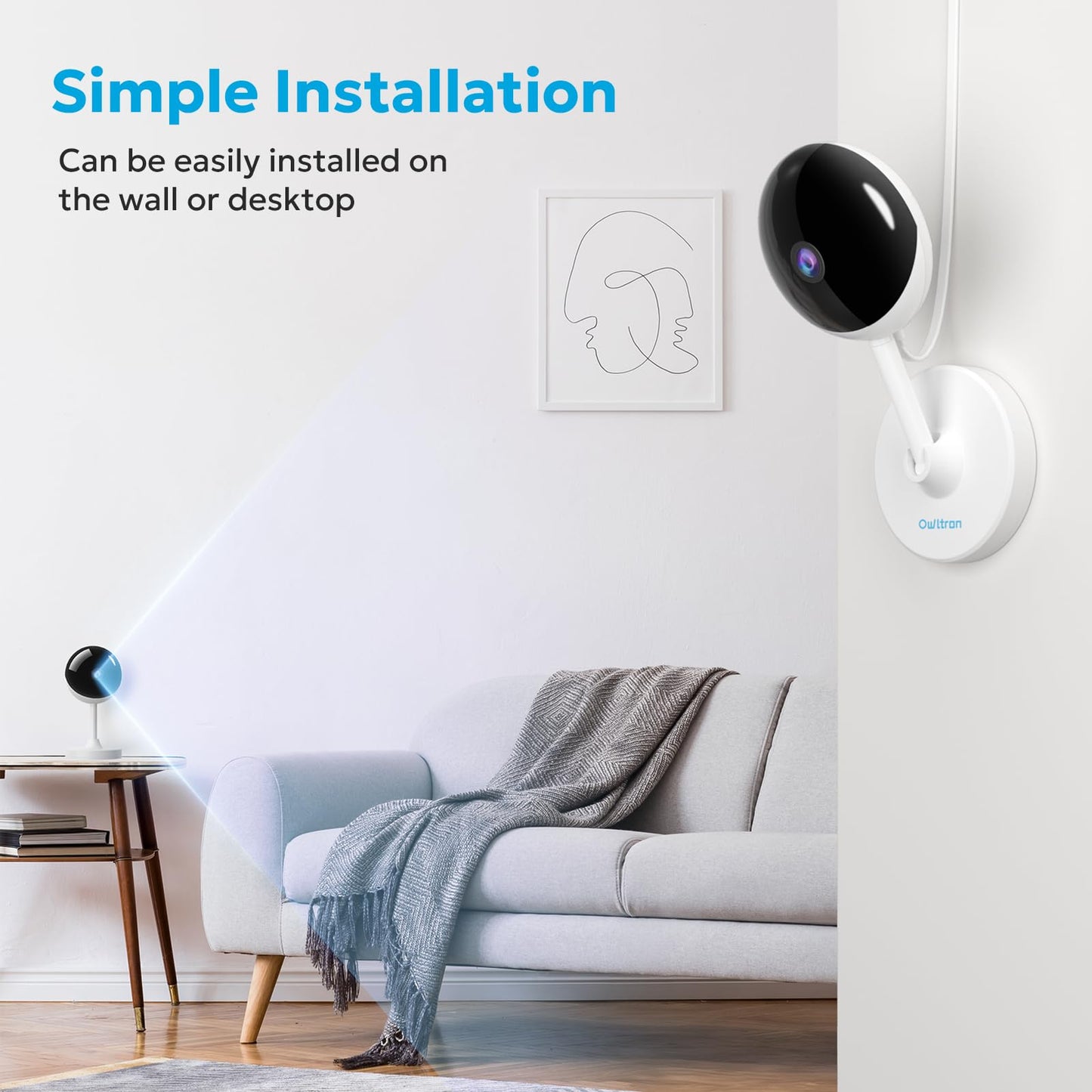 Indoor Security Camera 2K, owltron 2 Pack 2.4GHz WiFi Home Cameras for Baby/Elder/Dog/Pet Monitor Cam with Phone app, 24/7 Cloud&SD Card Storage, 2-Way Audio, Works with Alexa