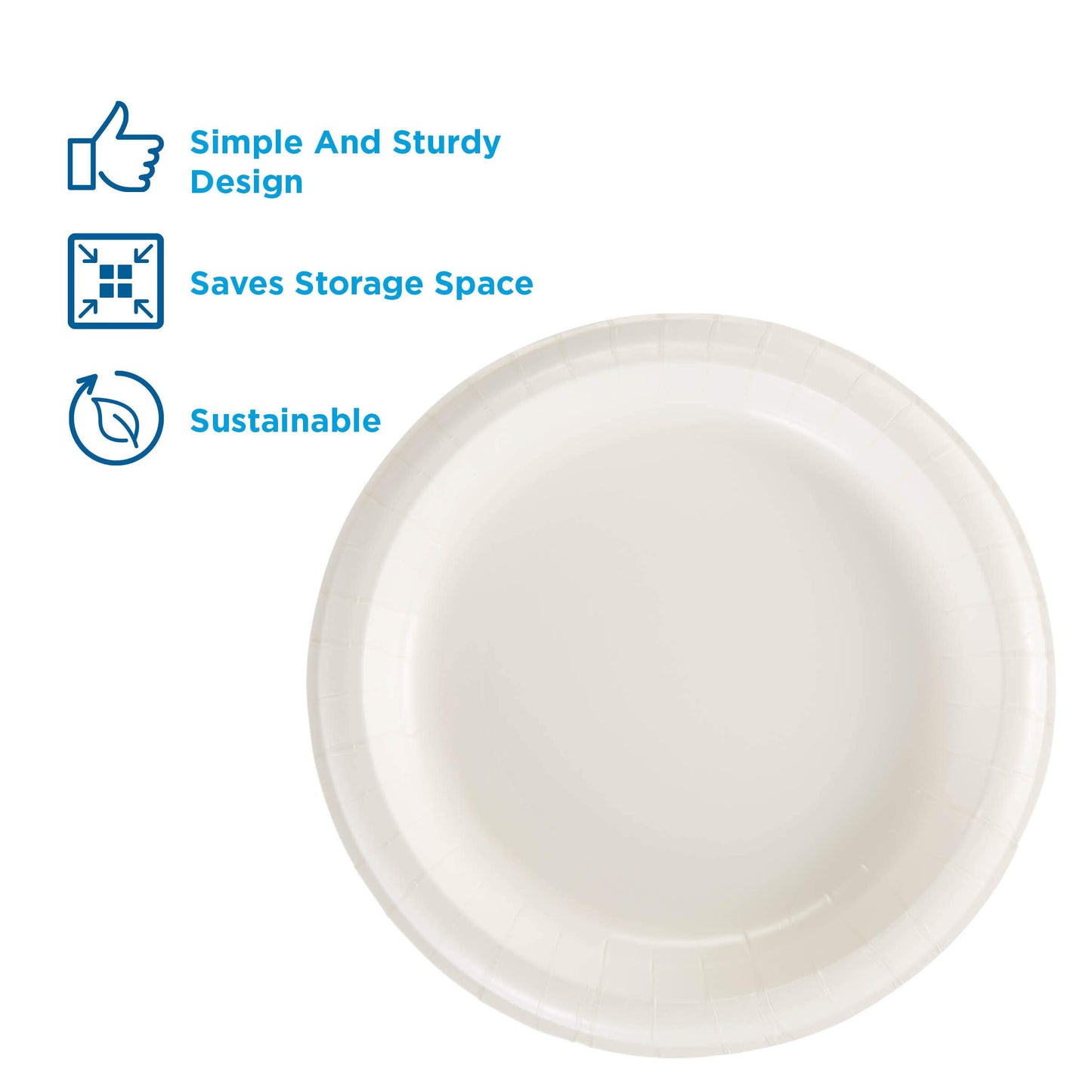 Dixie Basic 8.5" Light-Weight Paper Plates by GP PRO (Georgia-Pacific) White DBP09W 500 Count (125 Plates Per Pack 4 Packs Per Case)