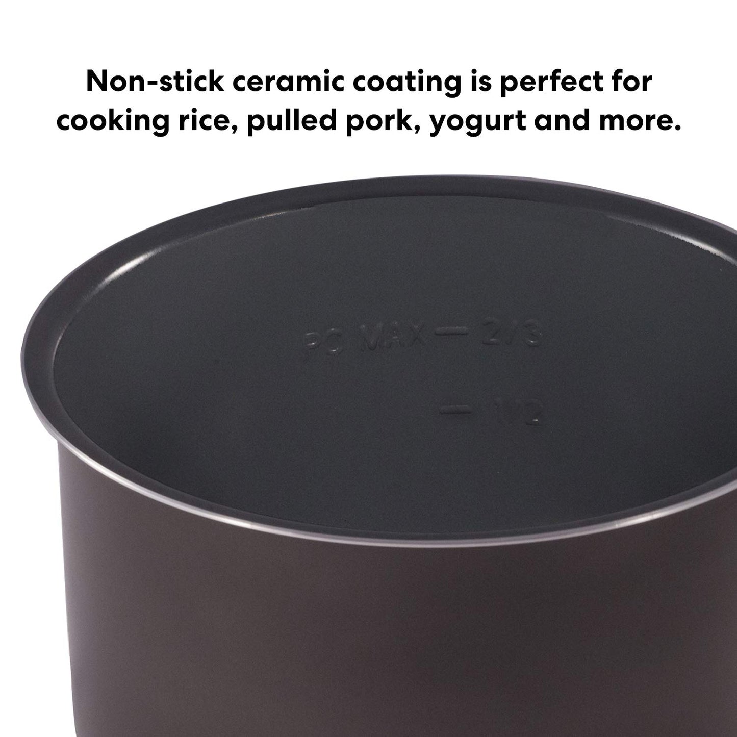 Instant Pot Ceramic Non Stick Interior Coated Inner Cooking Pot 8 Quart & Pot Silicone Lid 8 Quart