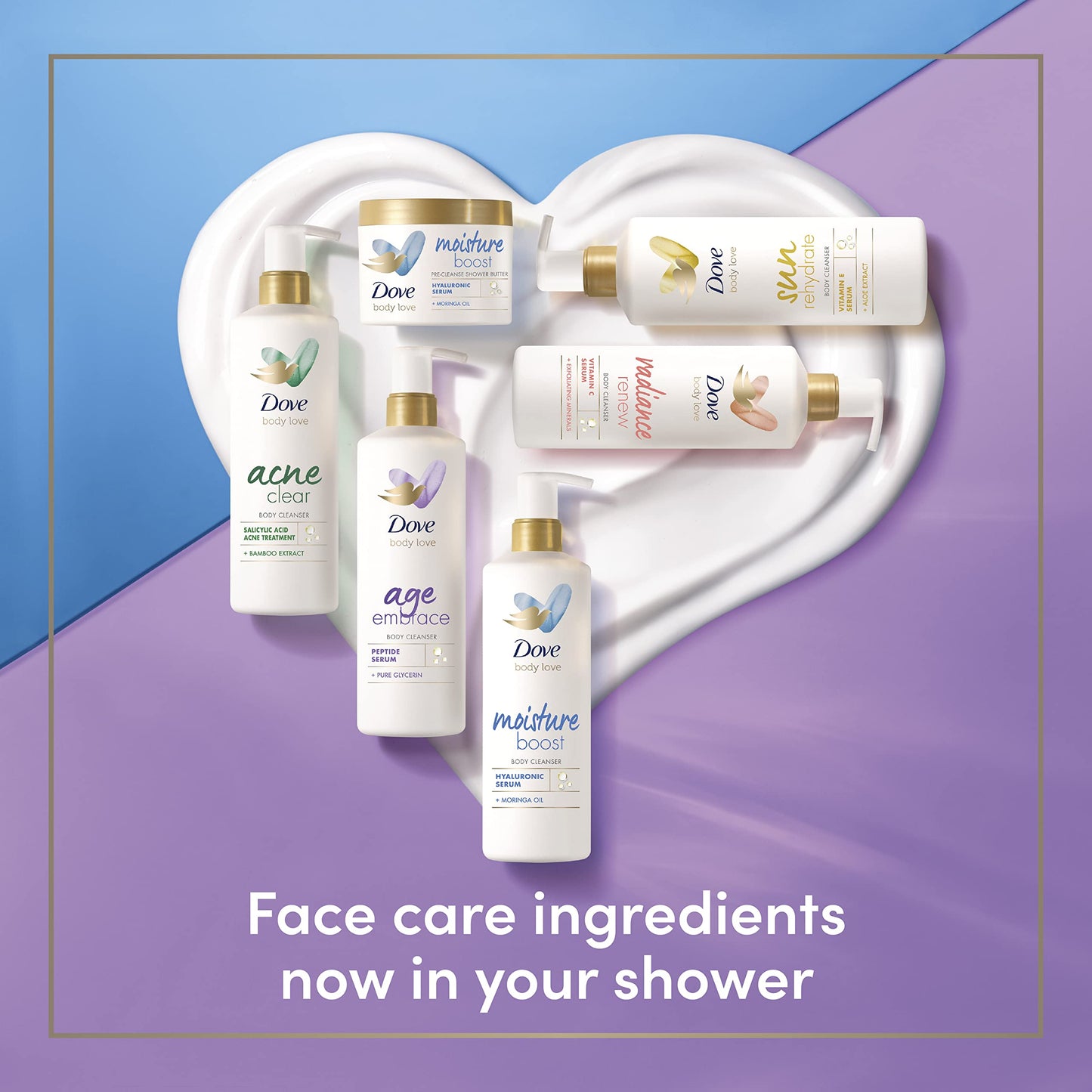 Dove Body Love Body Cleanser Radiance Renew 4 Count For Dull Skin Exfoliating Body Wash with Vitamin C Serum 17.5 fl oz