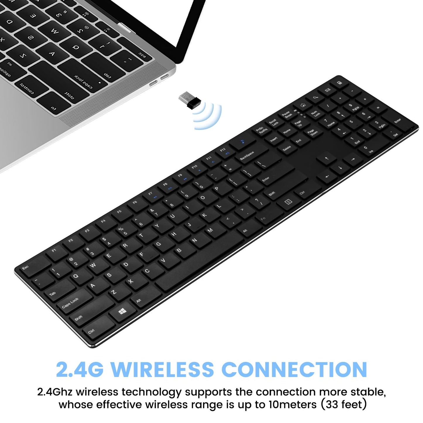 UPDATE: DEAD!!! TIETI Wireless Keyboard and Mouse Combo, KM01R 2.4G Wireless Rechargeable Keyboard, 4 DPI Adjustable Cordless USB Keyboard and Mouse Set for Computer,Laptop,Windows,Mac (Black)