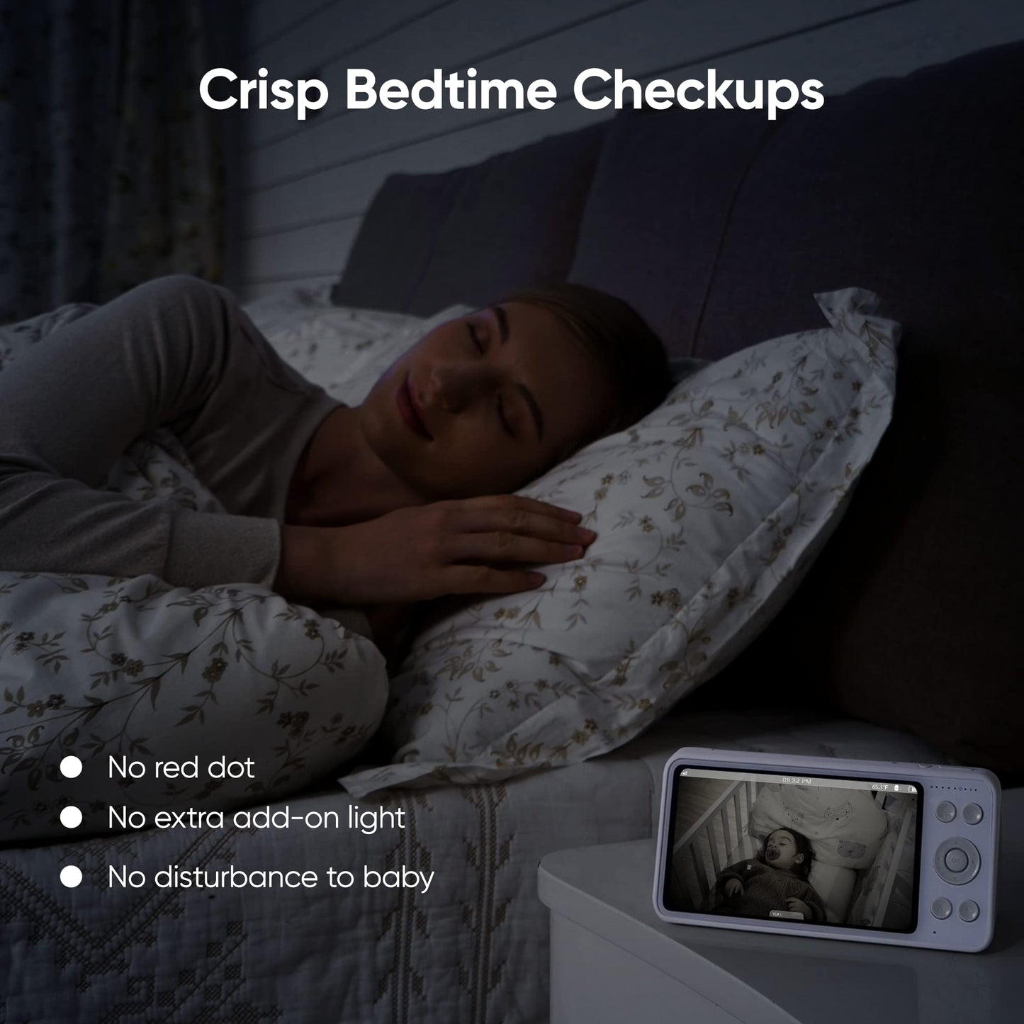 bonoch Video Baby Monitor No WiFi, Local Storage+Playback, 1080p HD Camera&Display, Baby Monitor with Camera and Audio, 7800mAh, 1800ft Range, Motion&Sound Detection, Hack-Proof, Additional 110° Lens