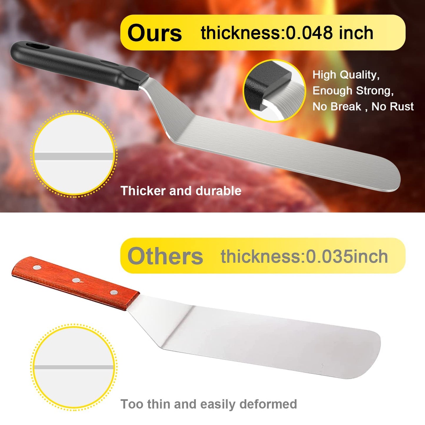 25 PCS Griddle Accessories Set, Professional Flat Top Blackstone Griddle Grill Kit, with Spatula Tools, Scraper, Tongs, Egg Rings, Carrying Bag for Indoor & Outdoor BBQ Cooking, Dishwasher Safe