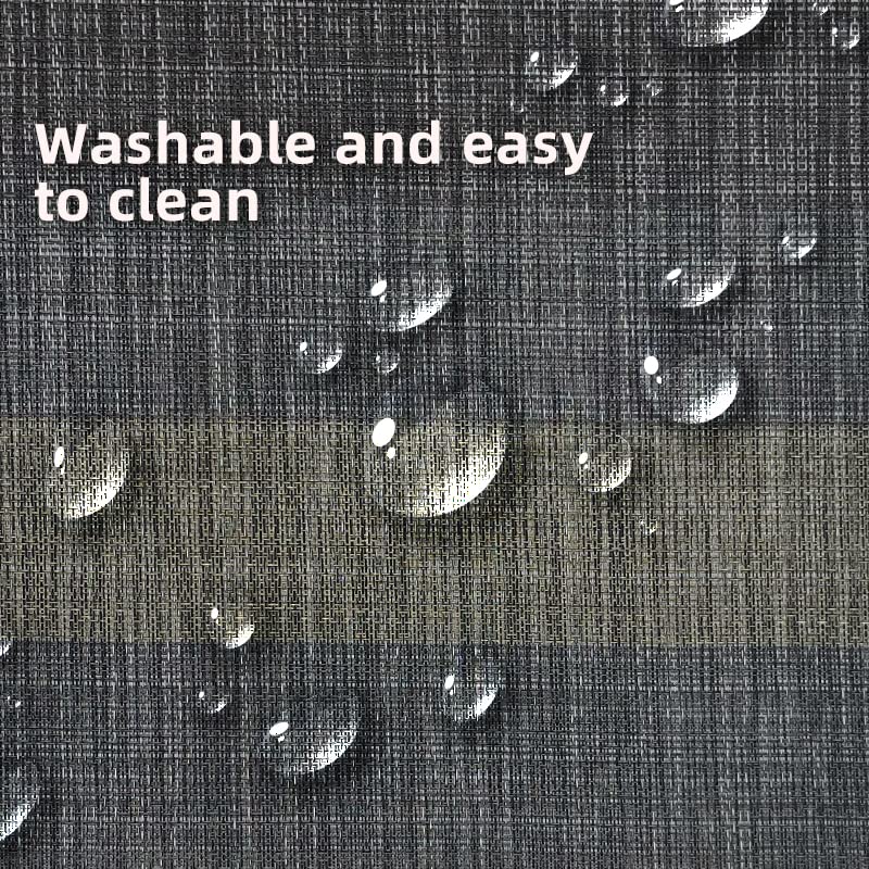 Canglifull Placemats Set of 6, Vinyl Woven Placemats, Beautiful Washable and Durable Non-Slip Table Placemats, Indoor/Outdoor Placemats (Black, 6)