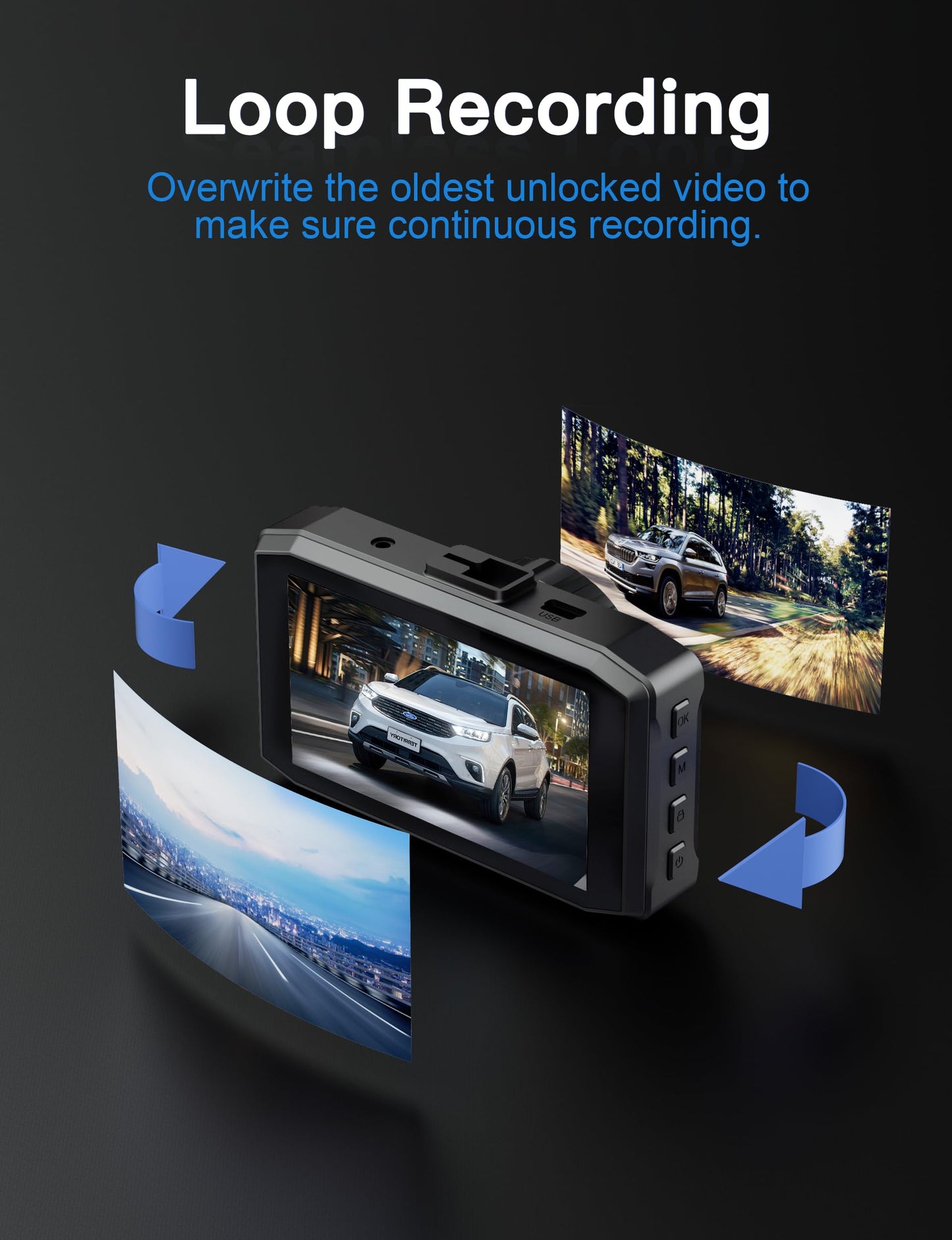 4K Dash Cam Front Built-in WiFi, WANLIPO Dash Camera for Cars with 3" IPS Screen, Car Camera with 64GB SD Card, 2160P Dashcam for Cars with App Control, G-Sensor, Loop Recording,24H Parking Monitor