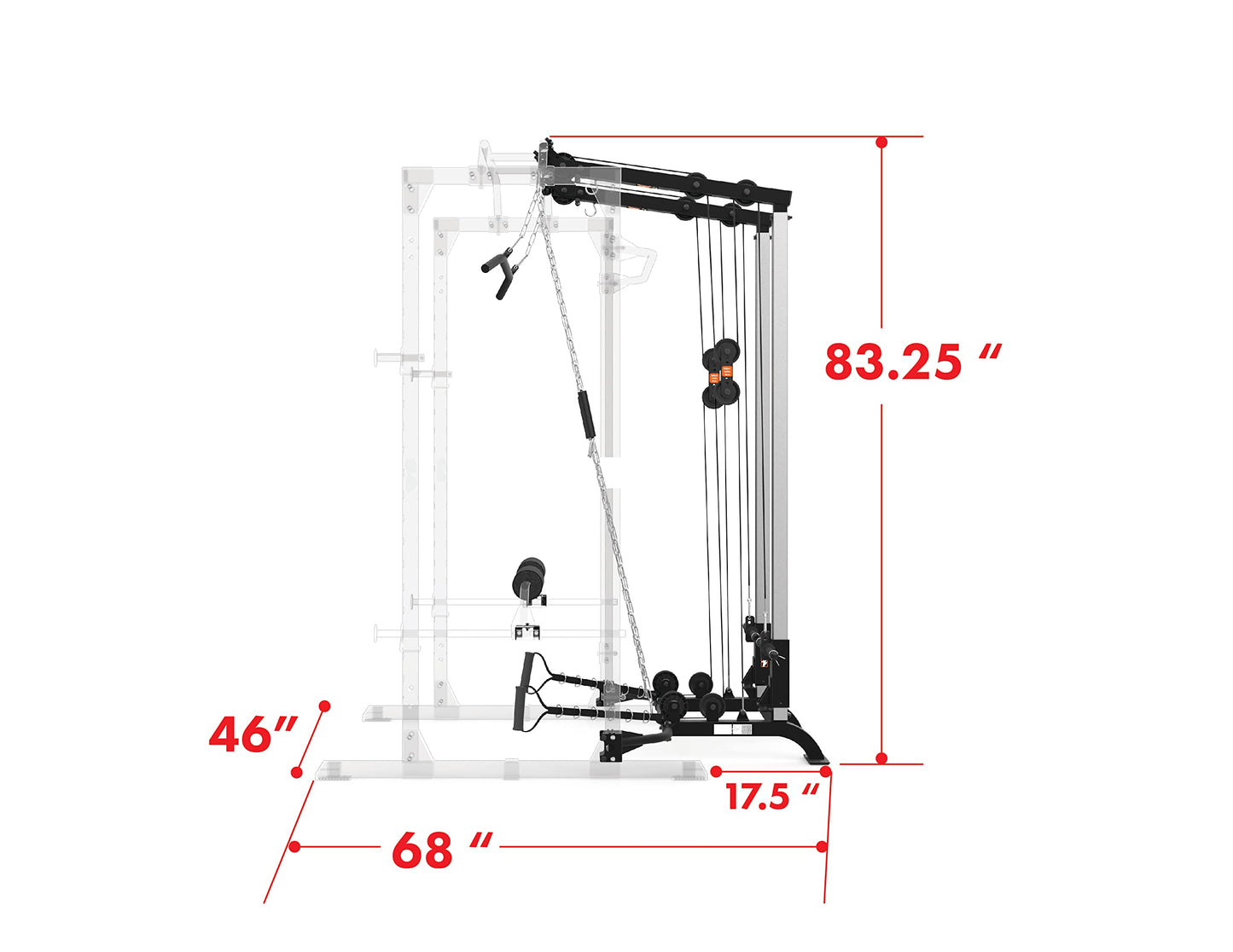 Fitness Reality Cable Cross Over and LAT Pulldown Combo Attachment for Power Cage