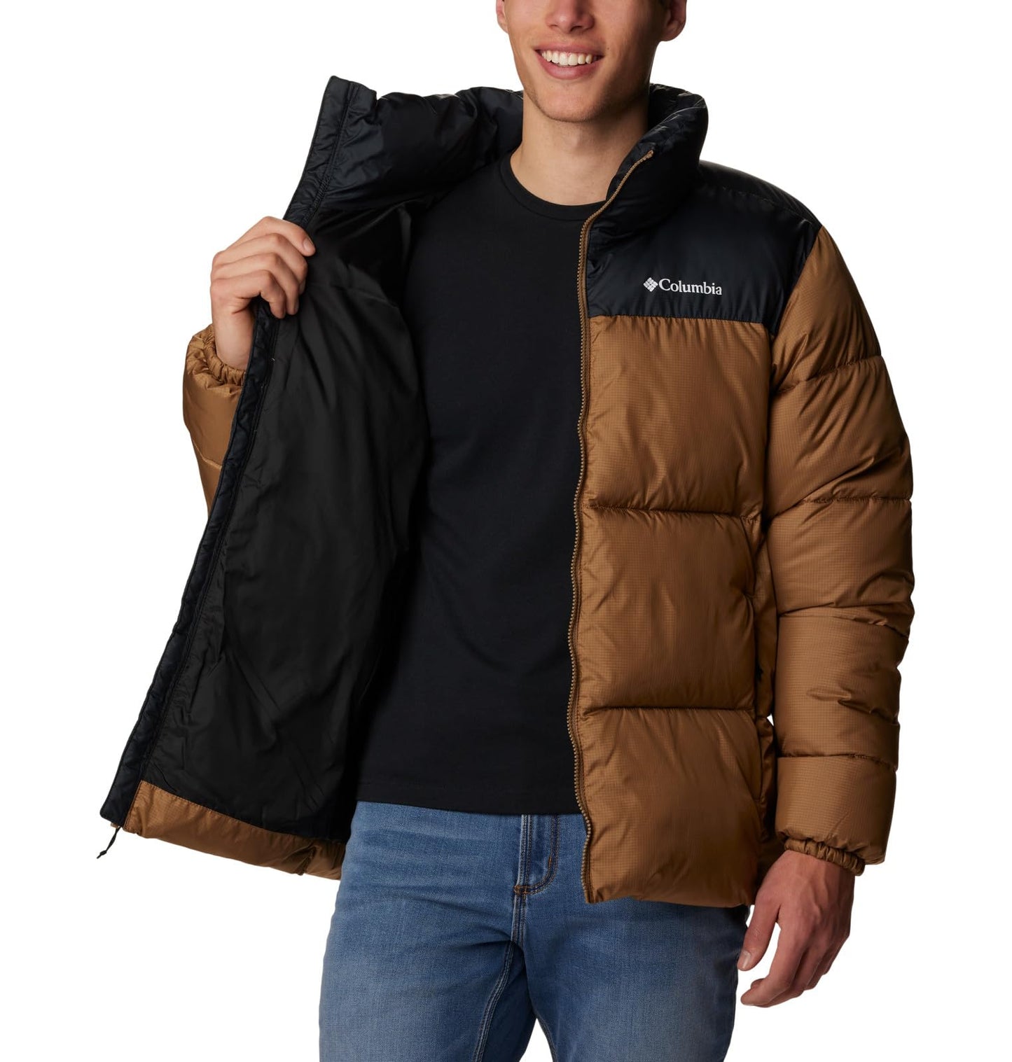 Columbia Men's Puffect II Jacket, Delta/Black, Small