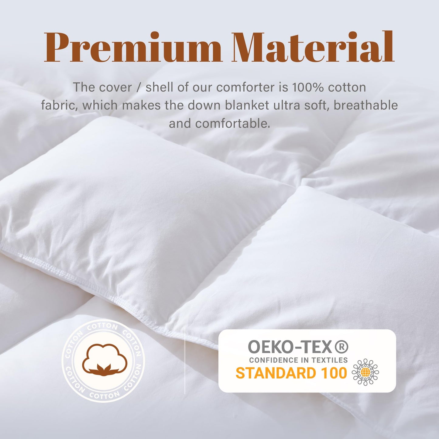 Cosybay Feather Comforter Filled with Feather & Down - Lightweight White Full Size Duvet Insert- Luxurious Hotel Bedding Comforters with 100% Cotton Cover - Full 82 x 86 Inch