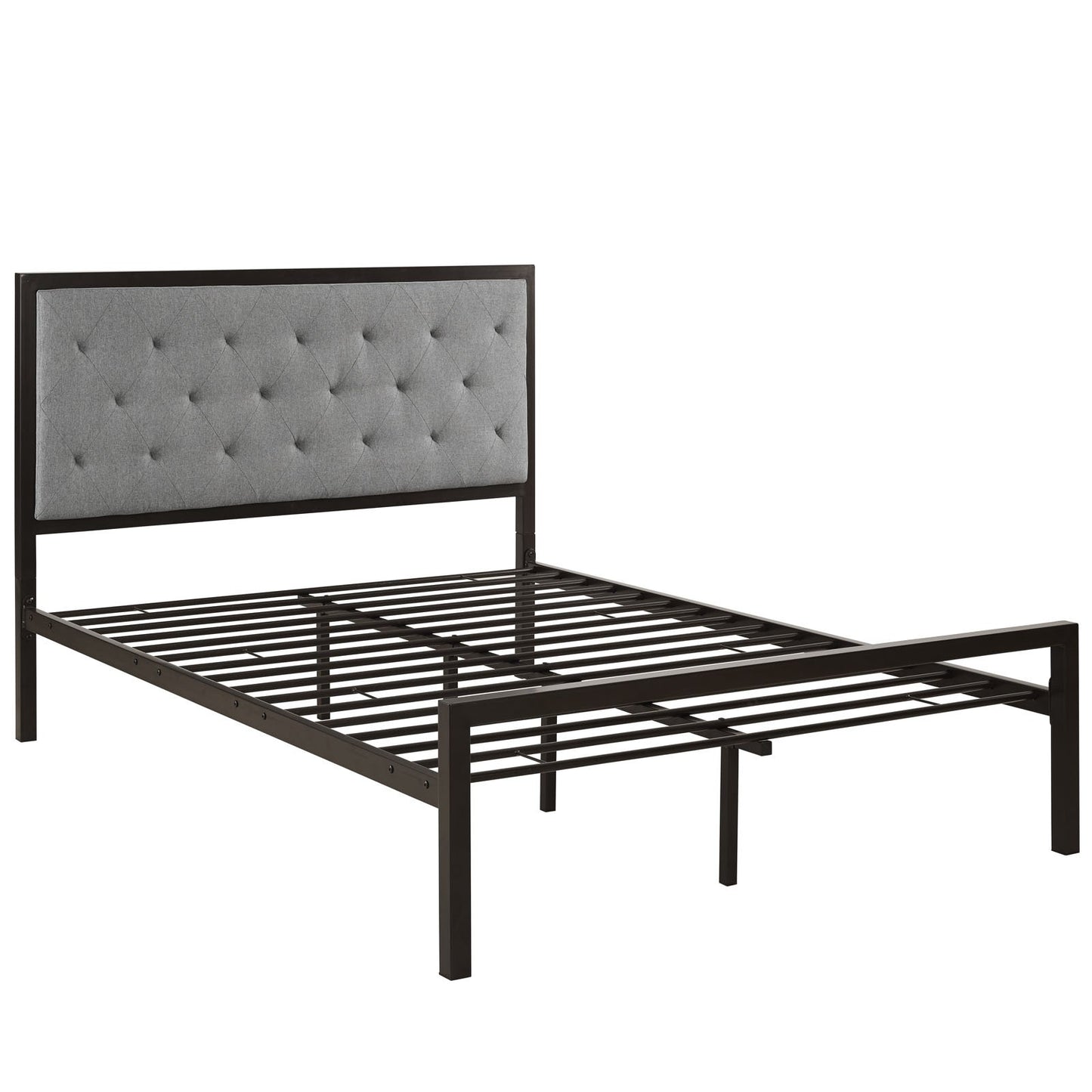 UPDATE: DEAD! Modway Mia Upholstered Brown Beige Tufted Platform Bed with Metal Slat Support in Full