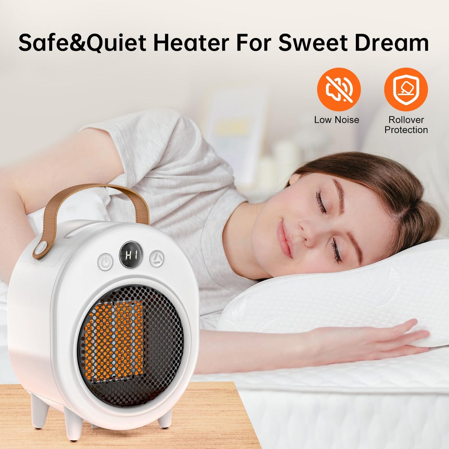 DTZY Electric Space Heater Indoor, 1200W PTC Fast Heating Ceramic, Overheating & Tip Over Protection, 5H Timer, 3 Modes, Portable Electric Heater for Bedroom, Office and Indoor Use