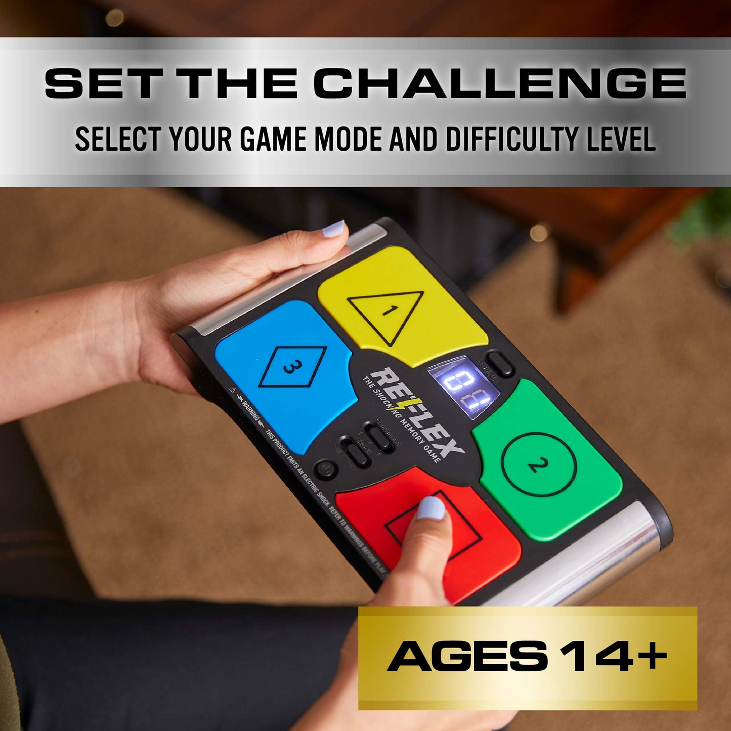 Lightning Reaction Reflex Shocking Memory Game - Electronic Memory Game for Kids and Adults with 3 Game Modes, 5 Levels, and Shock On/Off Switch