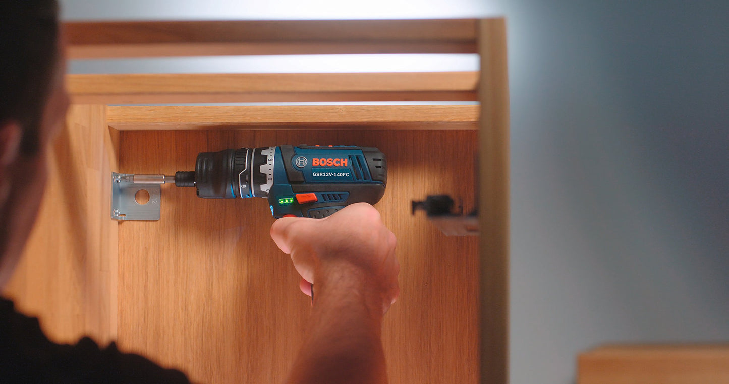 Bosch GSR12V-140FCB22 Cordless Electric Screwdriver 12V Kit - 5-In-1 Multi-Head Power Drill Set