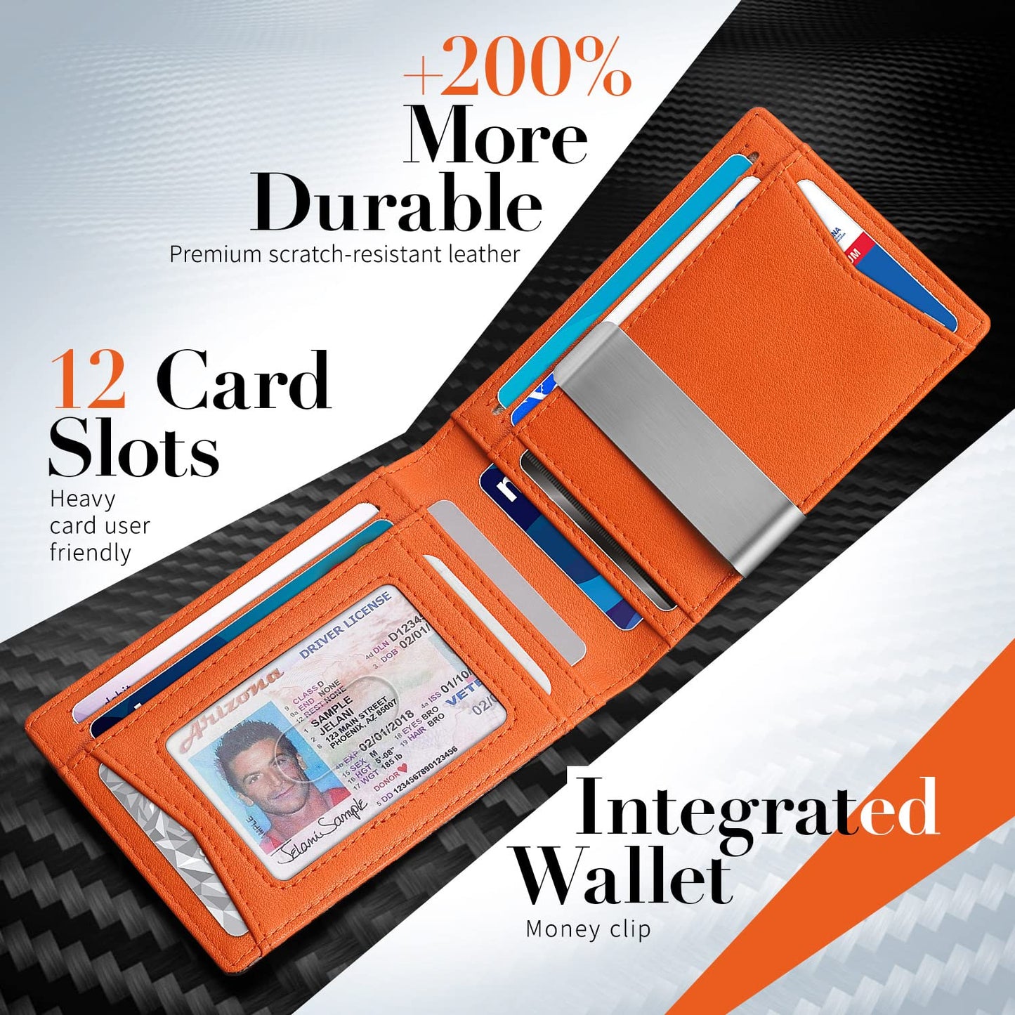 Zitahli Slim Wallet for Men-Leather Money Clip Mens Wallets-RFID Blocking Front Pocket Bifold Wallet-Minimalist Credit Card Holder with Gift Box