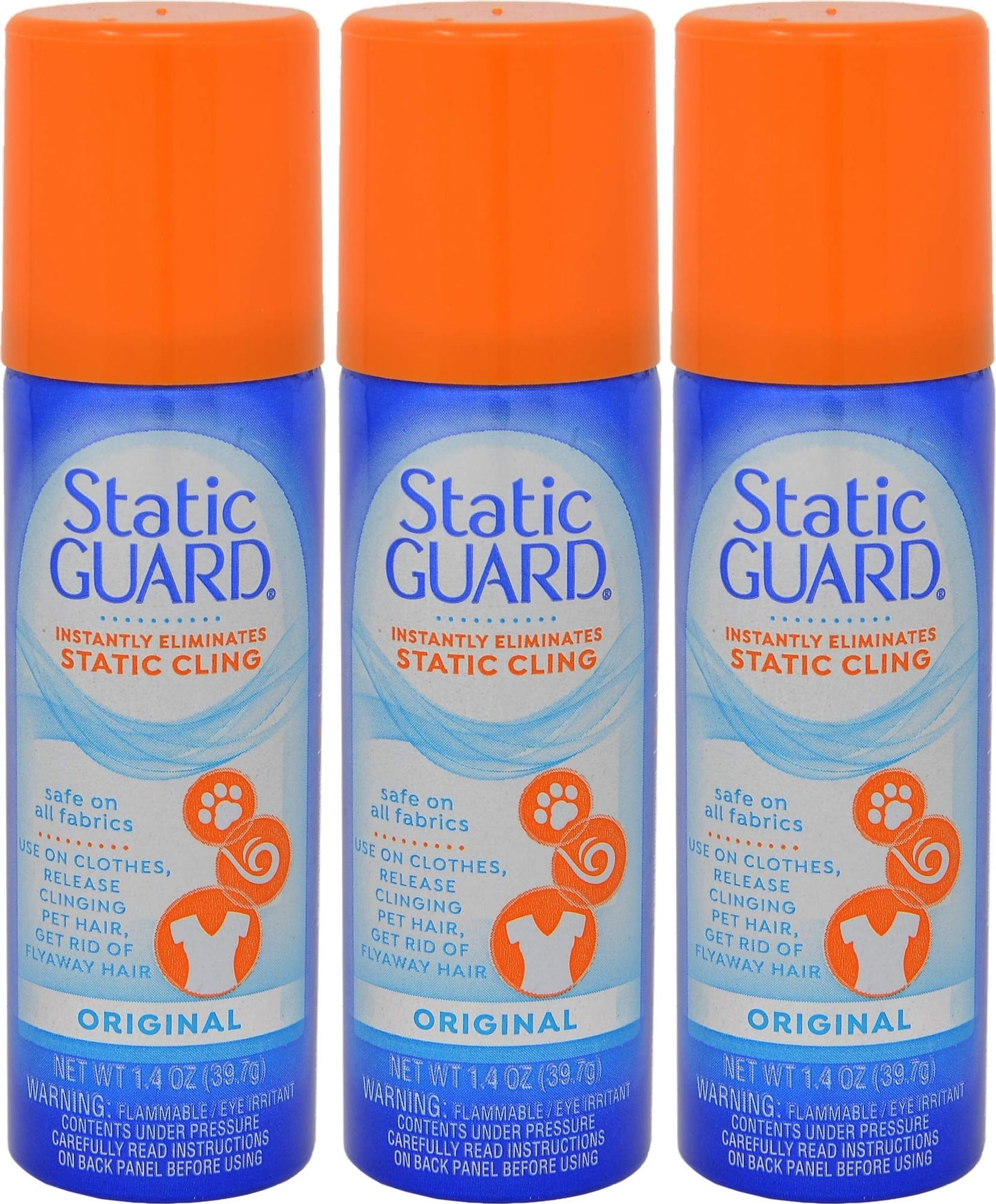 Static Guard Fabric Spray, Original Sent, 1.4 Ounce Can (Pack of 3)