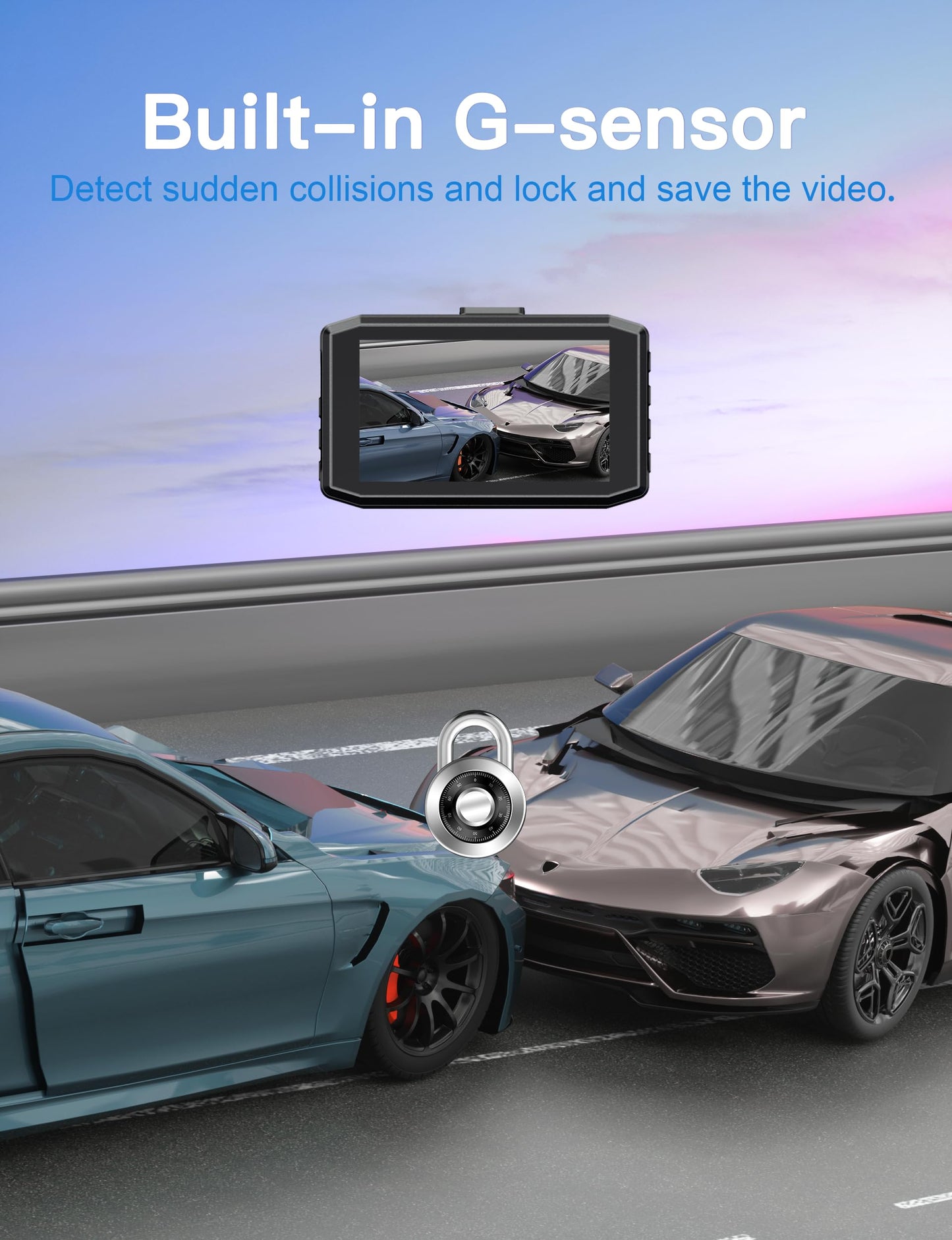 4K Dash Cam Front Built-in WiFi, WANLIPO Dash Camera for Cars with 3" IPS Screen, Car Camera with 64GB SD Card, 2160P Dashcam for Cars with App Control, G-Sensor, Loop Recording,24H Parking Monitor