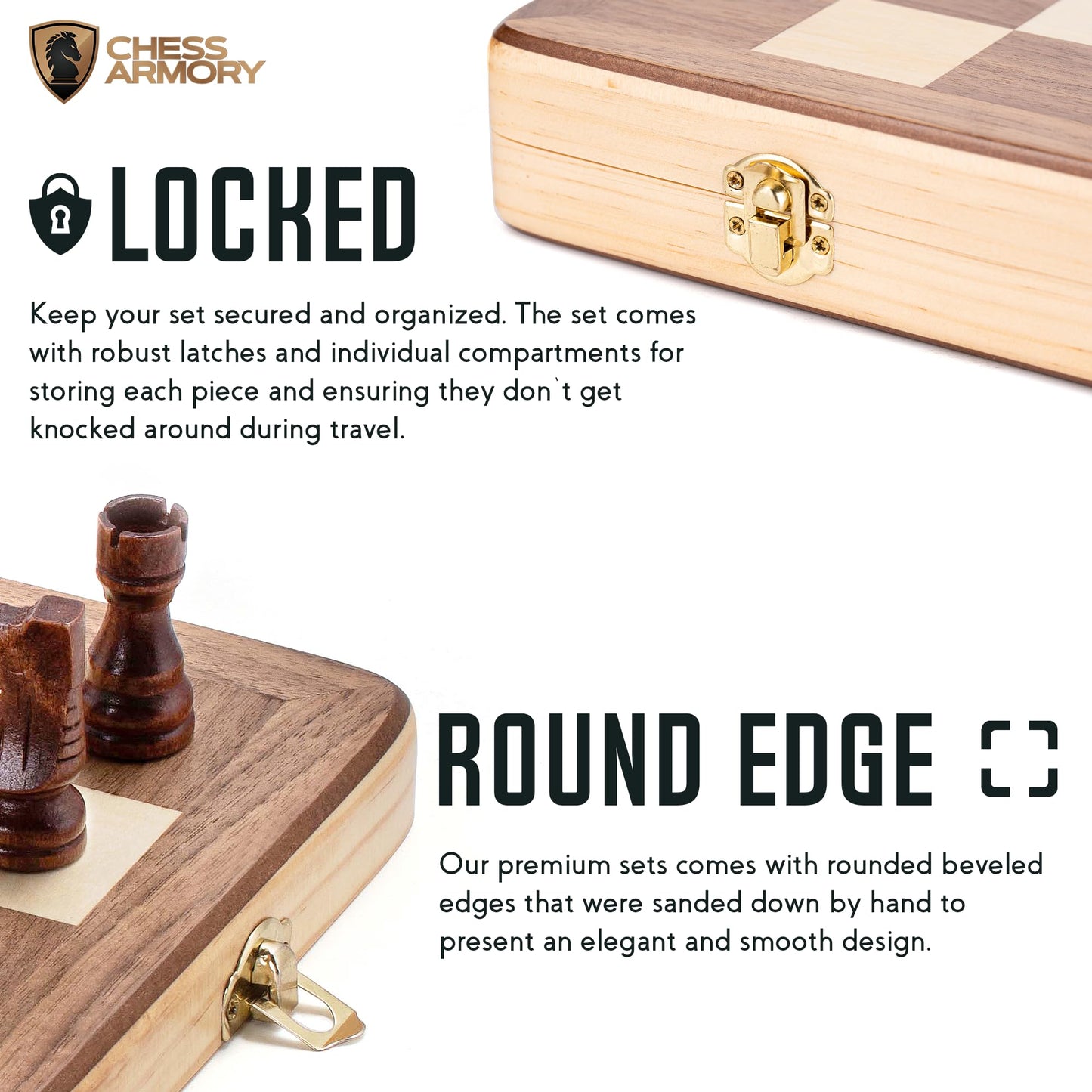 Chess Armory Chess Sets 15 Inch Wooden Chess Set Board Game for Adults and Kids with Extra Queen Pieces & Storage Box
