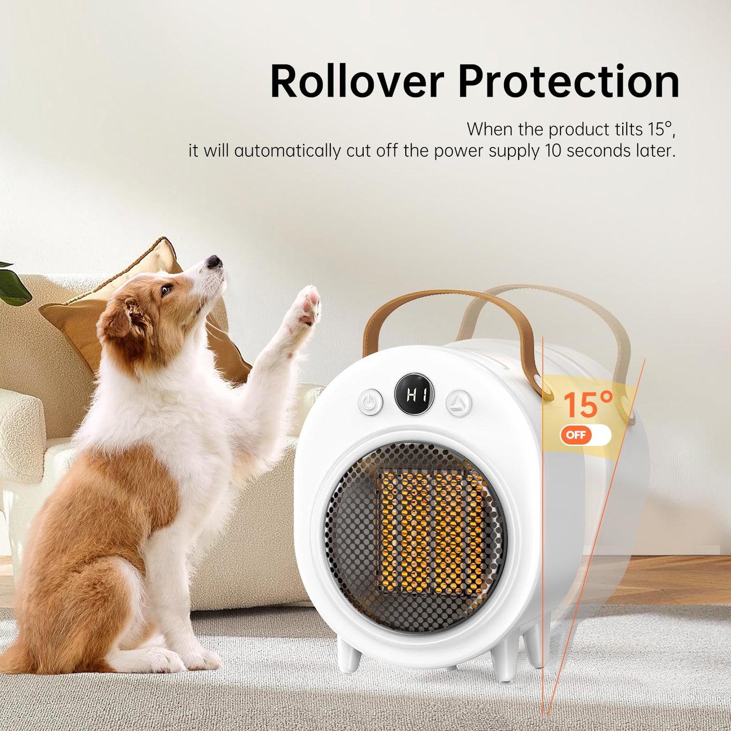 DTZY Electric Space Heater Indoor, 1200W PTC Fast Heating Ceramic, Overheating & Tip Over Protection, 5H Timer, 3 Modes, Portable Electric Heater for Bedroom, Office and Indoor Use