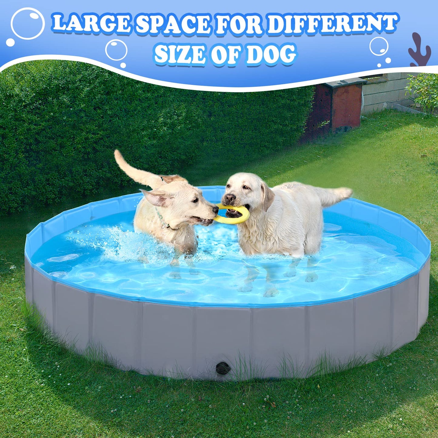 Hard Plastic Foldable Outside Kids Swimming Pool 80"