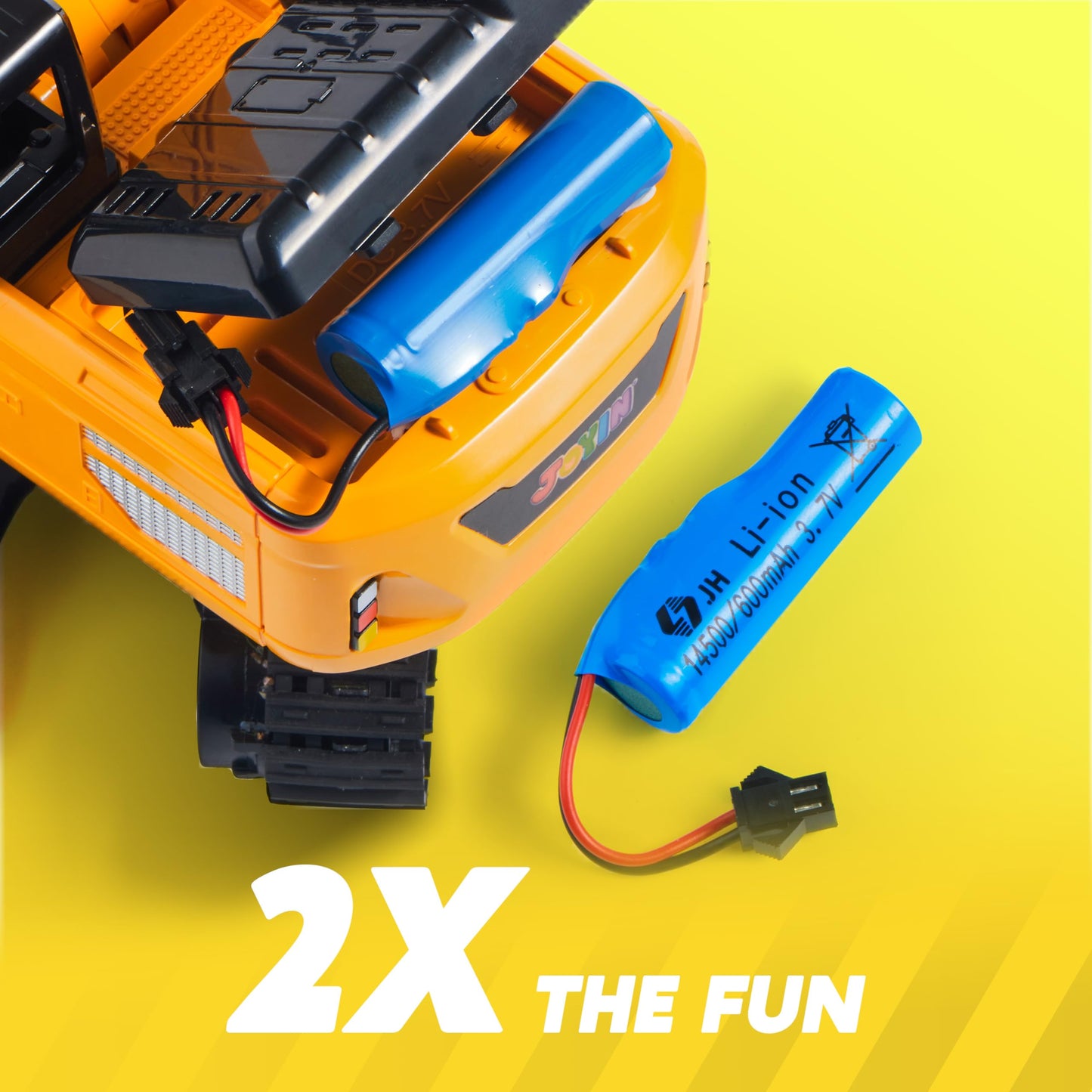 JOYIN Remote Control Excavator Toys for Boys, 2.4Ghz RC Excavator Toy with Light, Construction Toys for Boys 3-5 4-7 8-12 Year Old Kids, Birthday Gift