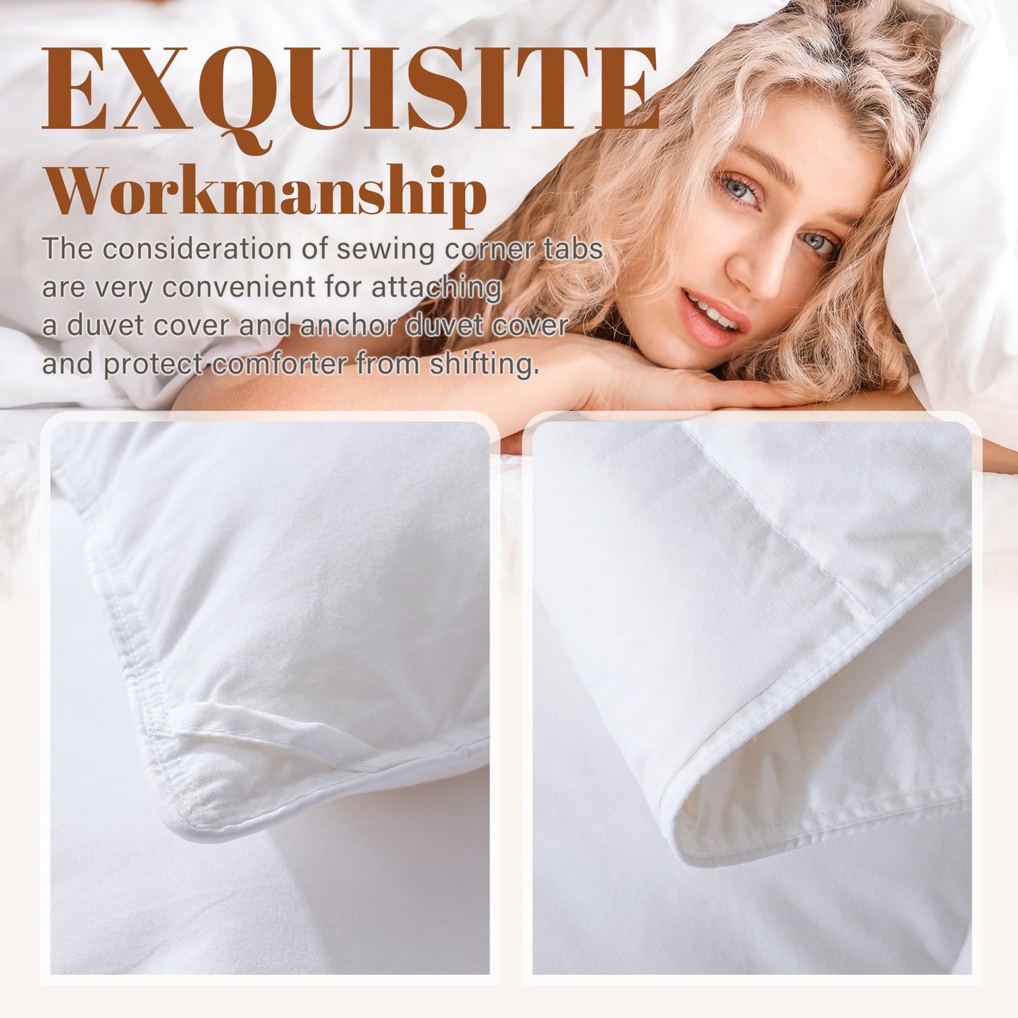 Cosybay Feather Comforter Filled with Feather & Down - Lightweight White Full Size Duvet Insert- Luxurious Hotel Bedding Comforters with 100% Cotton Cover - Full 82 x 86 Inch