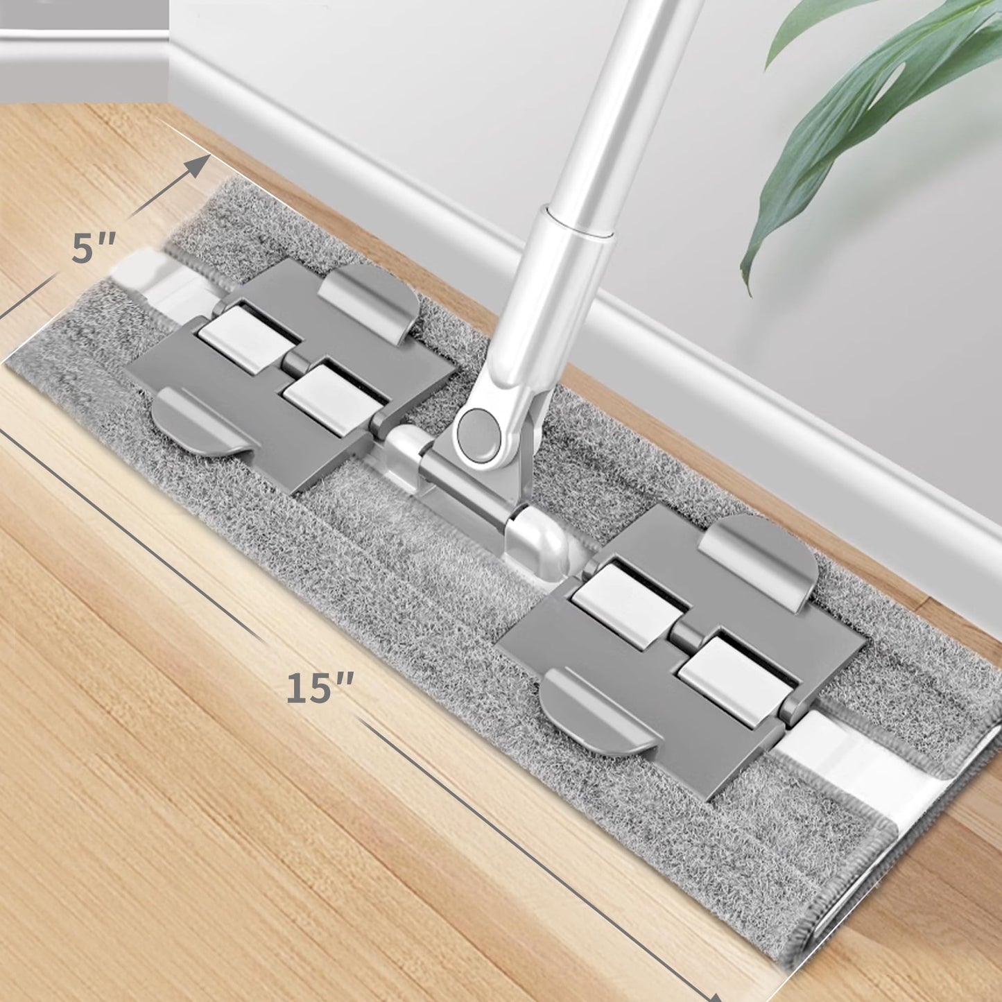 BOOMJOY Microfiber Mops for Floor Cleaning with 2 Washable Pads, Wet and Dry Mops for Hardwood Floor Cleaning, Laminate Floor Cleaner Mop